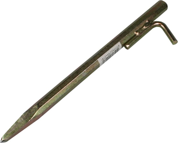 Rotspen - zware kwaliteit - tentharing - grondpen met haak - 30 cm - metaal