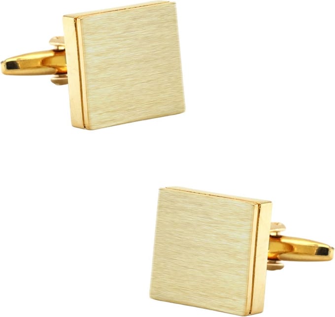Fako Bijoux - Manchetknopen - Geborsteld - Vierkant - 16x16mm - Goudkleurig
