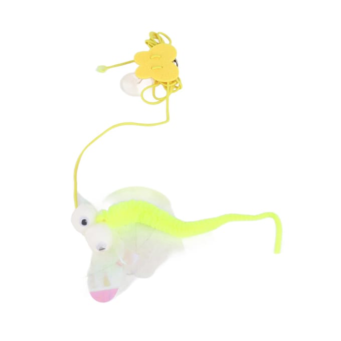 Jouet pour chat à suspendre à la porte, conception à crochet, réduit la solitude, exercice de saut, jouets interactifs pour chat, corde extensible yellow