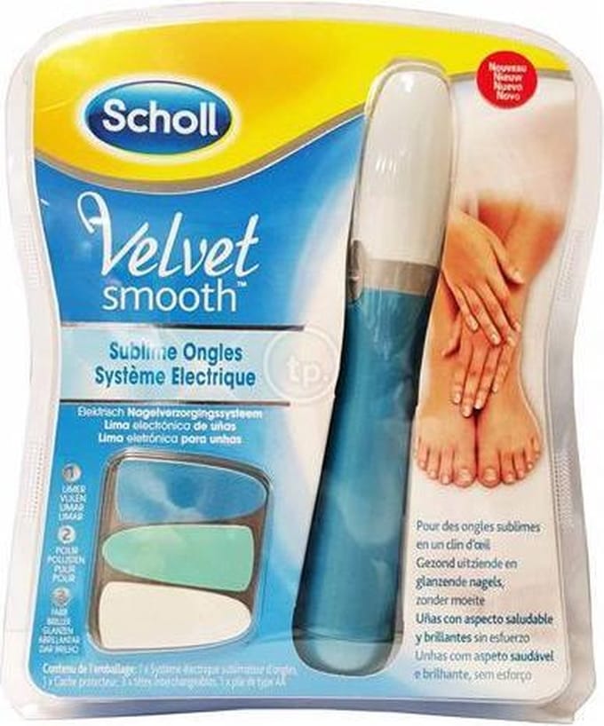 Scholl Velvet Smooth Elektrisch Nagelvijl Blauw - 1 stuk
