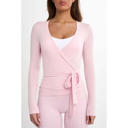Famme Wrap Cardigan Pink L