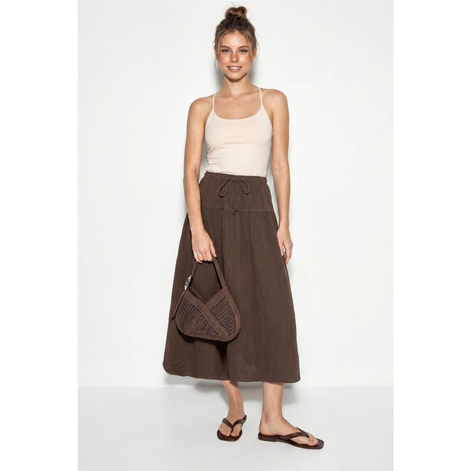 Hoge Taille Midi A-Lijn Rok