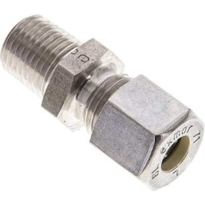 1/4'' NPT Buitendraad x 8L RVS Rechte Knelfitting 315 Bar DIN 2353 - FL2S-MO-ST-014N-08-L