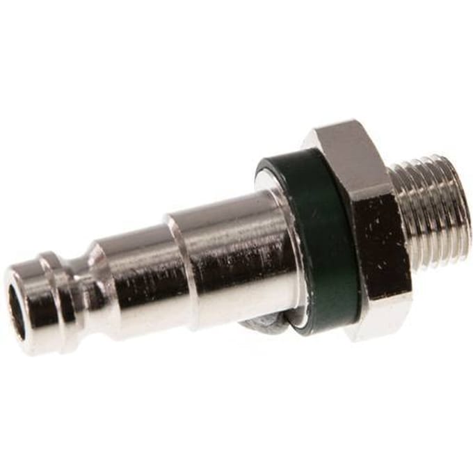 Vernikkeld Messing DN 5 Groen-Coded Luchtkoppeling Insteeknippel G 1/8 inch Buitendraad - CLP5-M-BN-GRE-P-CD-018