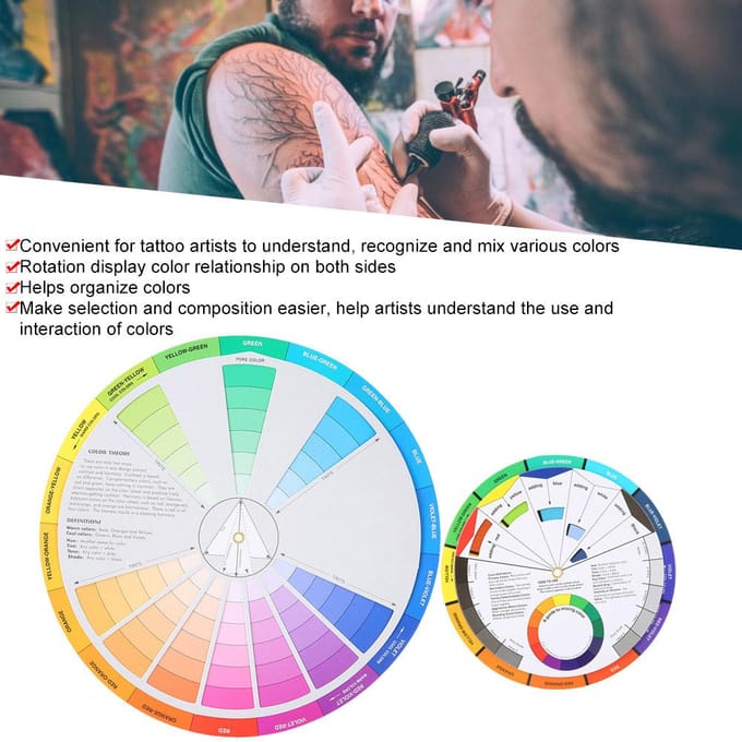 2 stuks Tattoo Kleurenwiel Pigment Kleurenwiel Menggids Tattoo Accessoire blue
