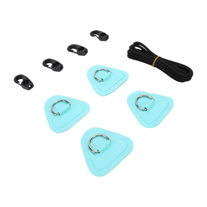 Roestvrij Staal D-ring Patch Kit PVC Paddle Board D-ringen met 2,5m Koord voor Kajak Opblaasbare Boot Lichtgroen lichtgroene kleur