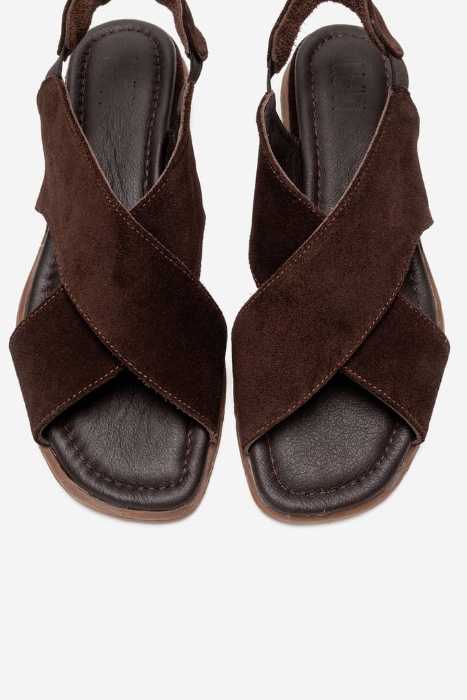 Broods Elastisch Leren Instap Sandalen (Dames)