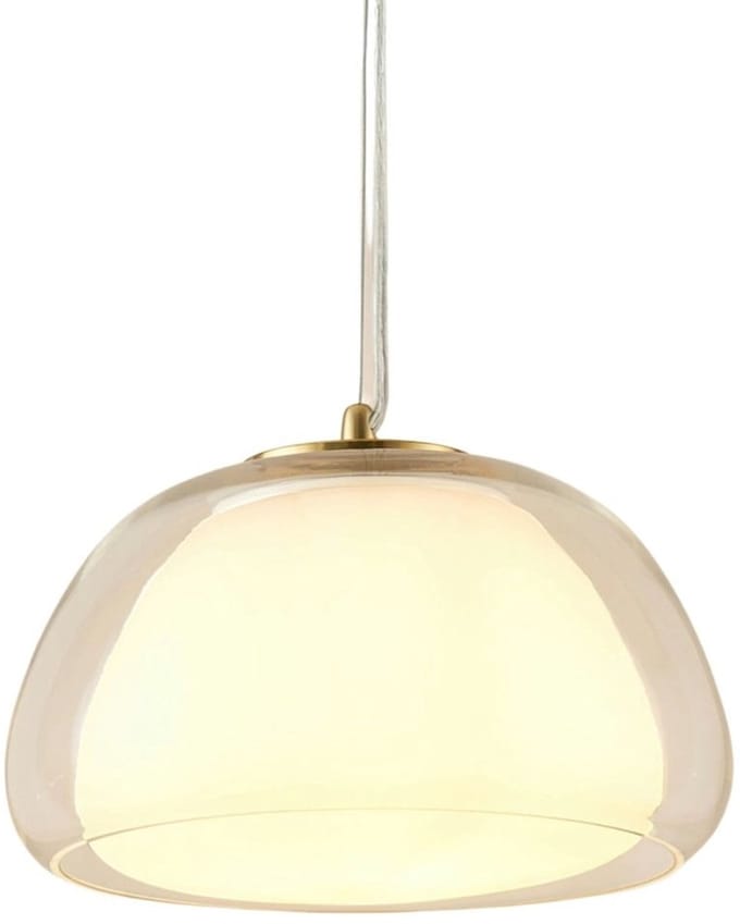Kosilum - Lomelia - Hanglamp - Transparant en wit - Metaal en glas