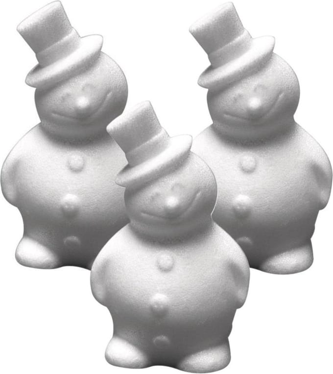 Rayher Hobby Hobby sneeuwpop - 3x - piepschuim - 17 cm - styropor - 3D - sneeuwman figuur