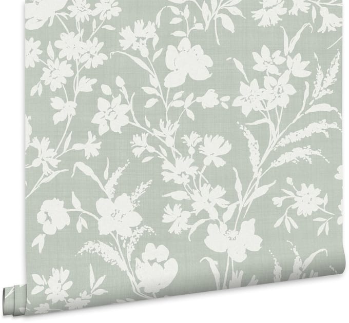 Laura Ashley Rye Behang - Bloemen - 10mx52cm - Groen