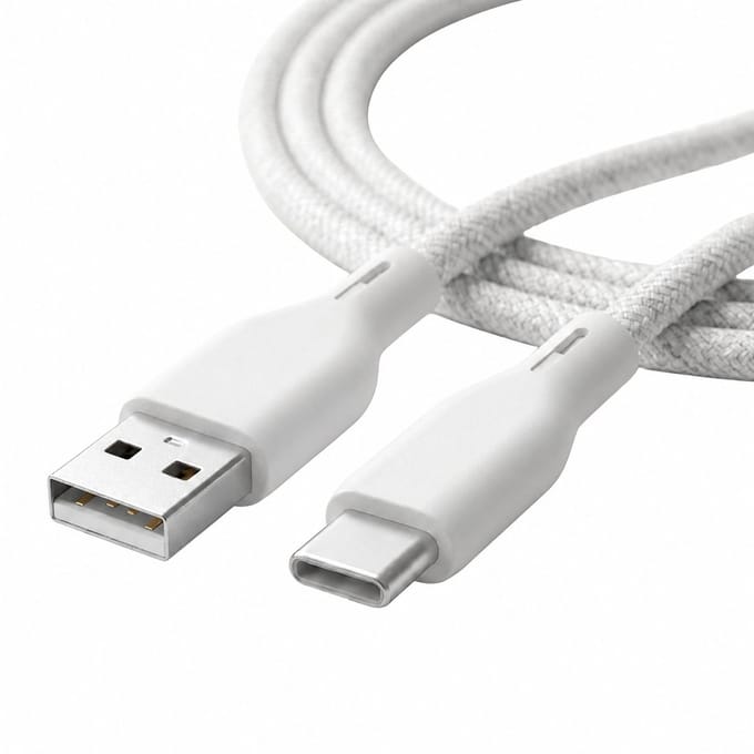 Ëssentials by Upström USB-A naar USB-C Kabel 60W – Oplaadkabel 1,2m – Snelladen & Datalabel – voor Samsung, Android & iPhone (USB-C) - Gerecycled & Extra Sterk