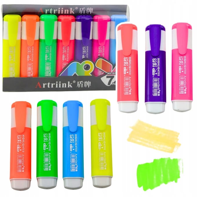 Neon Marker Set - 7 stuks Levendige kleuren