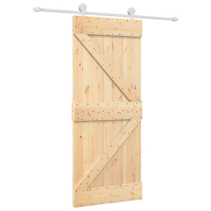 vidaXL - Schuifdeur - 85 - x - 210 - cm - Massief - Pine - Hout - (Onbehandeld)