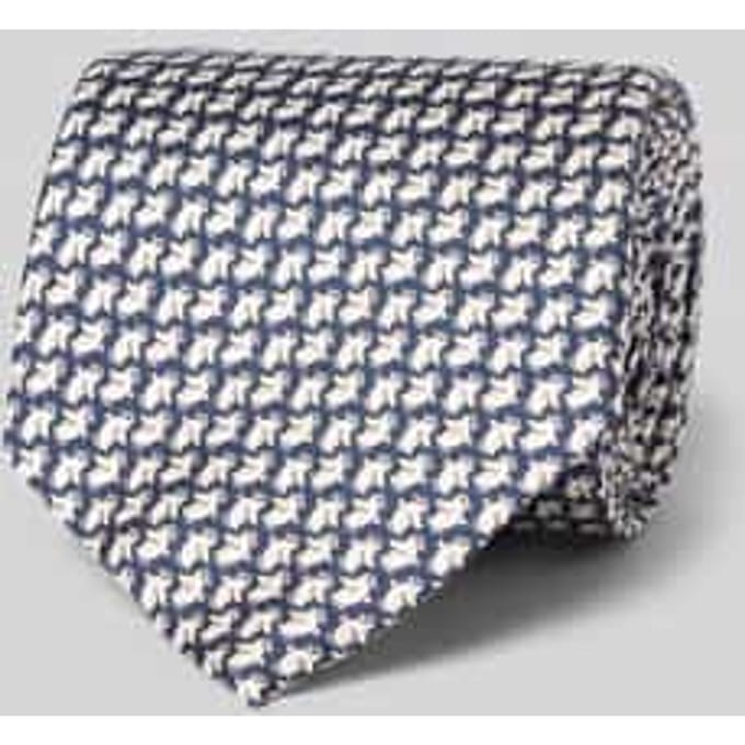 Stropdas van zuivere zijde met all-over motiefprint