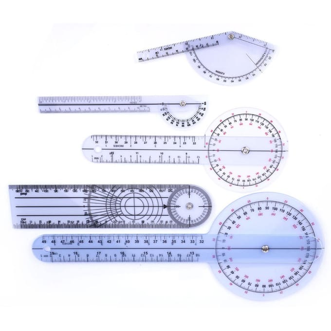 5 stuks 6810 inch 360 graden gradenboog hoek medische liniaal spinale goniometer(Stel 2 in) white