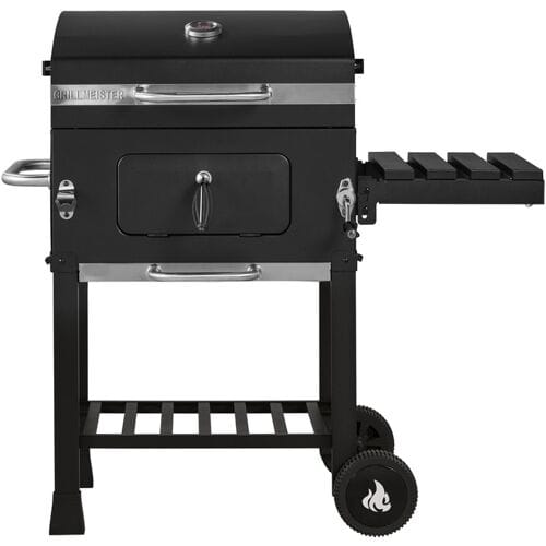 GRILLMEISTER Houtskool BBQ Comfort - met thermometer & zijtafel