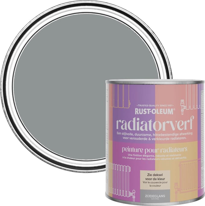 Rust-Oleum Donkergrijs Radiatorverf Zijdeglans - Antraciet 750ml