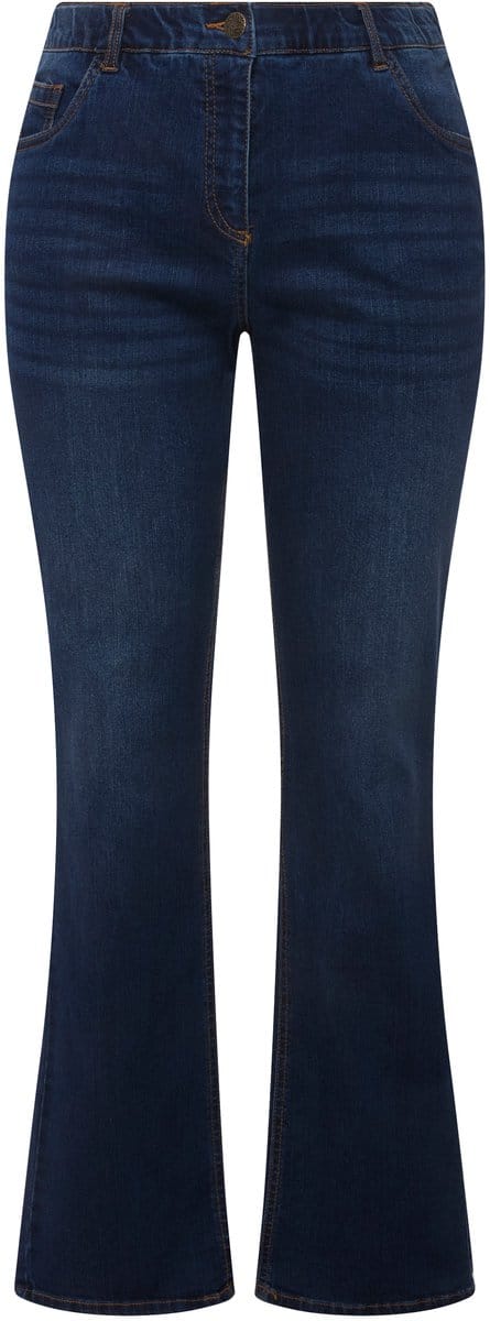 Ulla Popken - Dames - Jeans Marie bootcut comfortabele tailleband 5-pocketmodel - Blauw denim - Maat 60