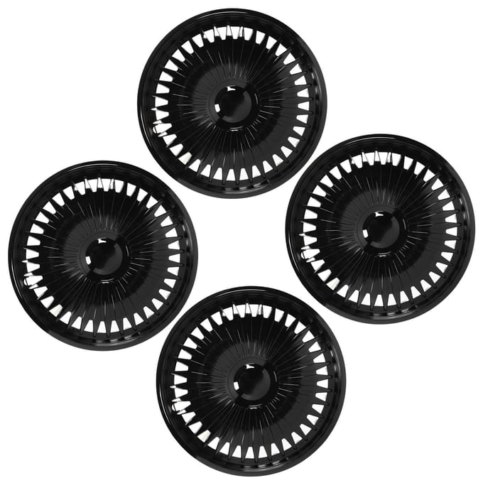 4 PIÈCES Cache-moyeu de roue 15 pouces Exquis Noir Cache-jante Universel de Remplacement Pour Seat Ibiza black