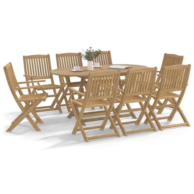 vidaXL - Opklapbare - stoelen, - 8 - stuks, - 54,5 - x - 58 - x - 90 - cm, - massief - acaciahout.