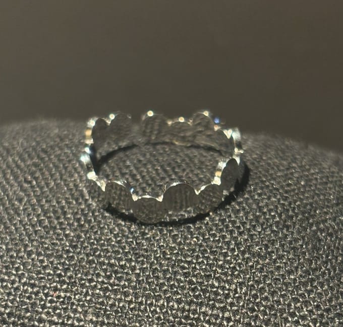 Zilverkleurige No-Fade Waterproof Cirkel Design Ring - 316L RVS