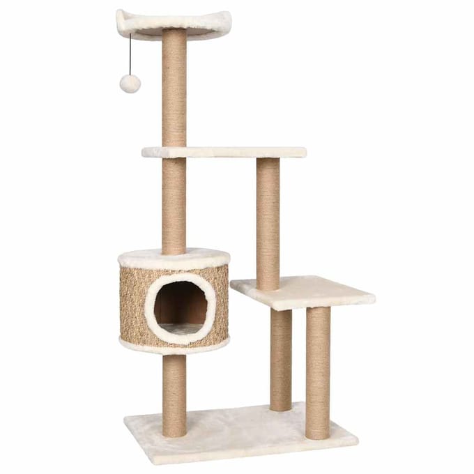 vidaXL - Kattenmeubel - met - krabpalen - 123 - cm - zeegras