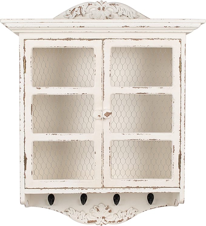 Clayre & Eef Wandkast 56x23x69 cm Wit MDF