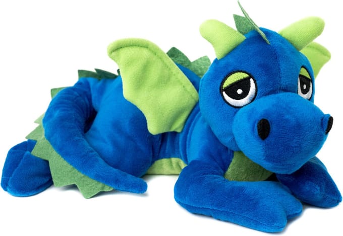 Habibi magnetron Knuffel - Draak - blauw - 33 cm - warmte pittenzak