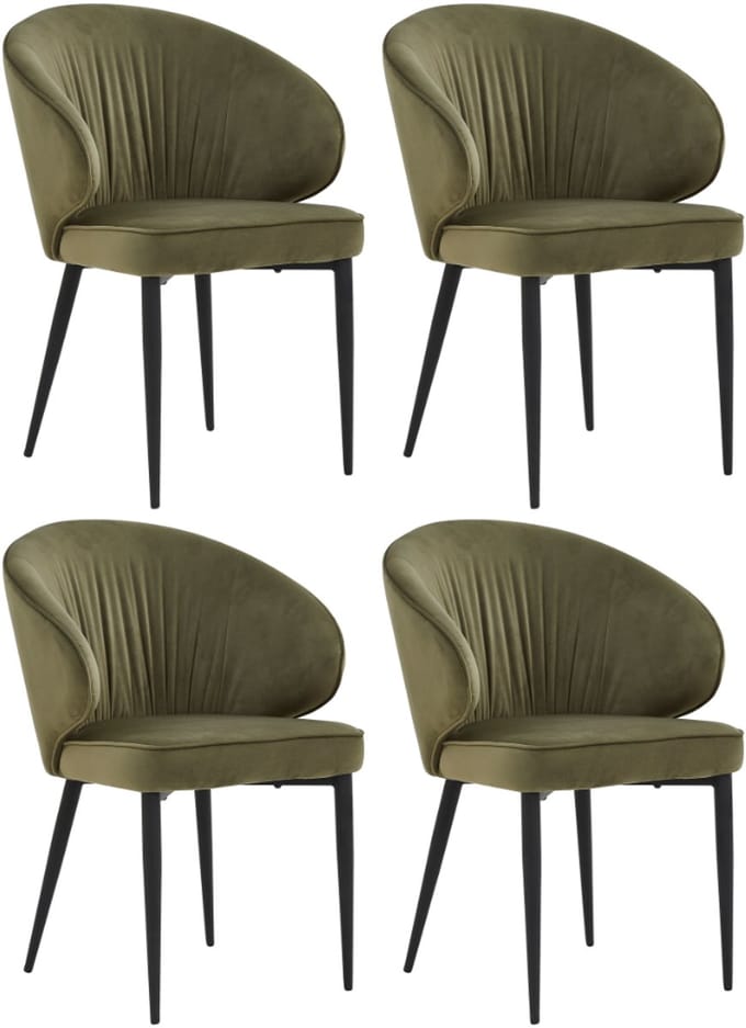 Colenis® - Ruby Eetkamerstoel - Set Van 4 - Groen - Velvet - Fabb - Design
