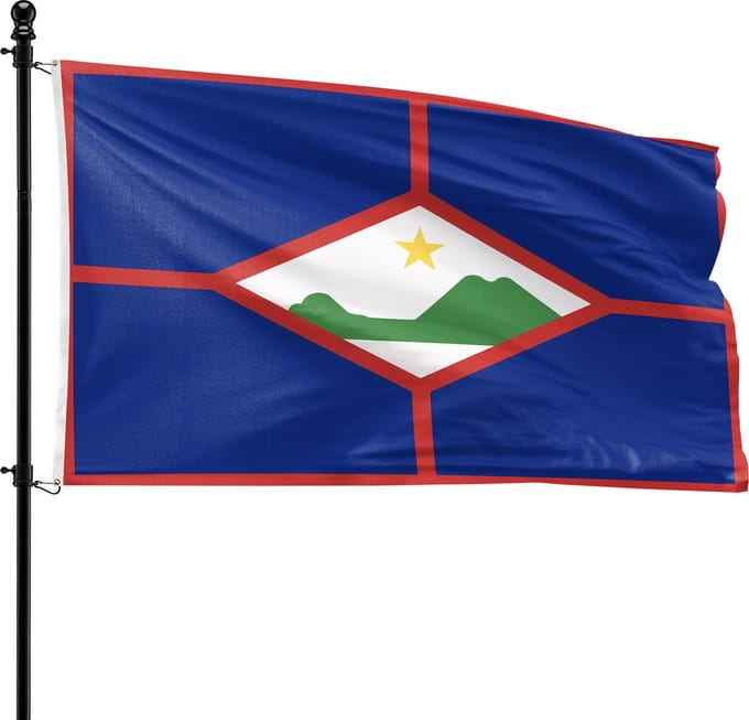 VlagDirect - Statiaanse vlag - Sint-Eustatius vlag - 90 x 150 cm.