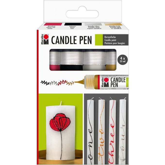Marabu Candle Pen, 4 × 25 ml, assorti
