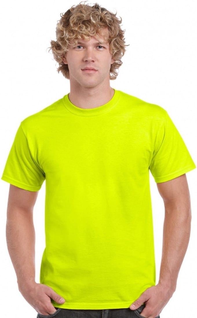 Neon fluor geel T-shirt - reflecterend - heren - katoen/polyester - normal fit M
