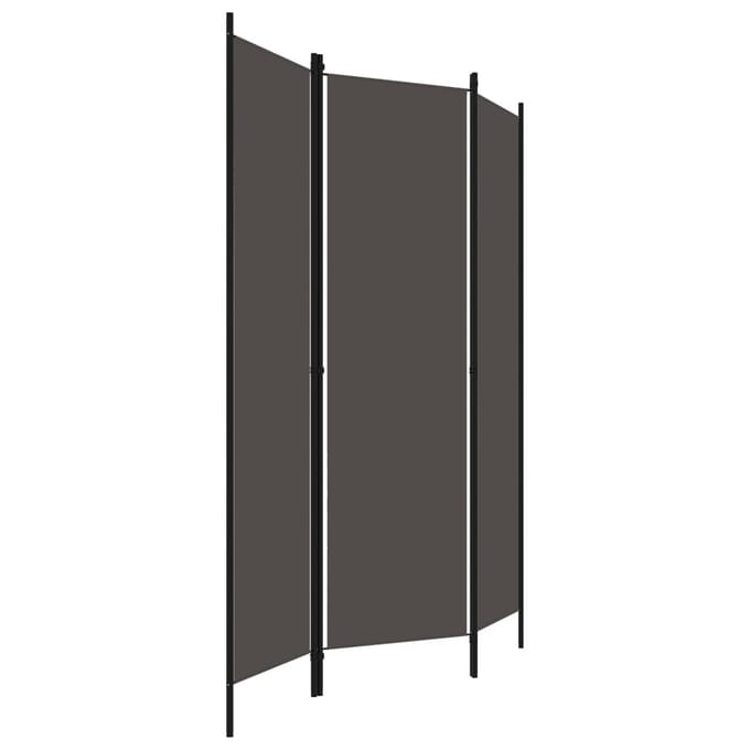 vidaXL - Kamerscherm - met - 3 - panelen - 150x180 - cm - antraciet