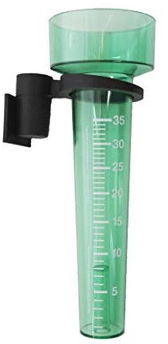 Regenmeter met houder - groen/transparant