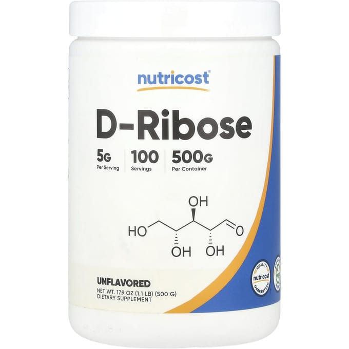 Nutricost, D-Ribose, Zonder smaak, 17,9 oz (500 gr)