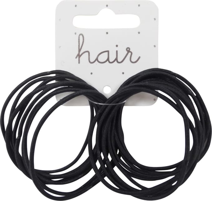 Haarelastiek Nylon - Dikte 2mm - Zwart - 48 stuks