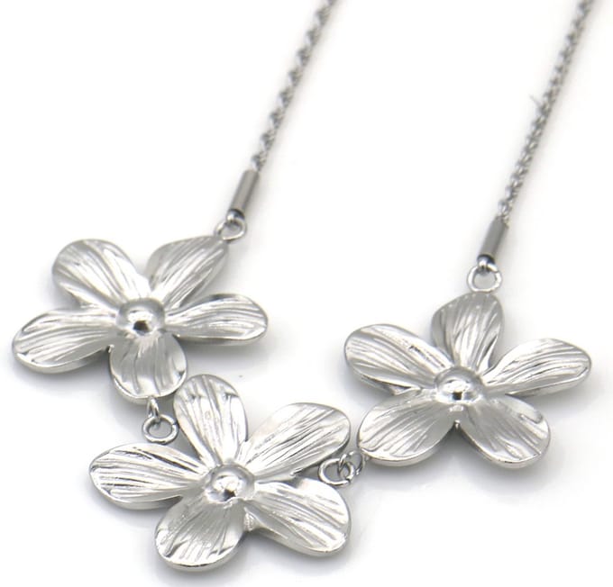 Ketting - RVS - bloemen - 40-45 cm