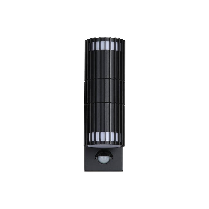Searchlight Buitenwandlamp Detroit, zwart, hoogte 22 cm, sensor, 2-lamps