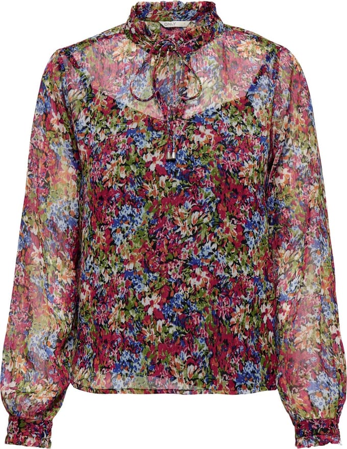 ONLY ONLGABBI L/S TIE TOP PTM Dames Top - Maat S
