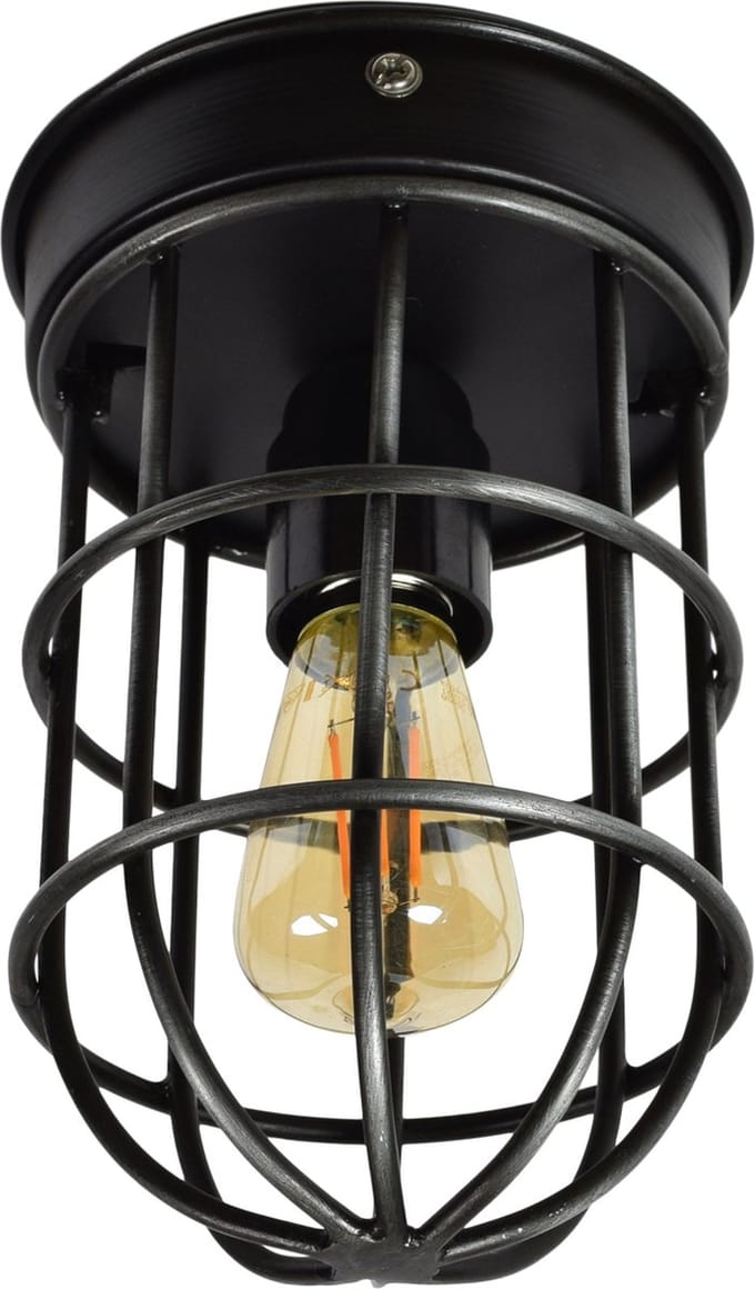Urban Interiors Barn Plafondlamp Zwart - Metalen kooi - 12x22