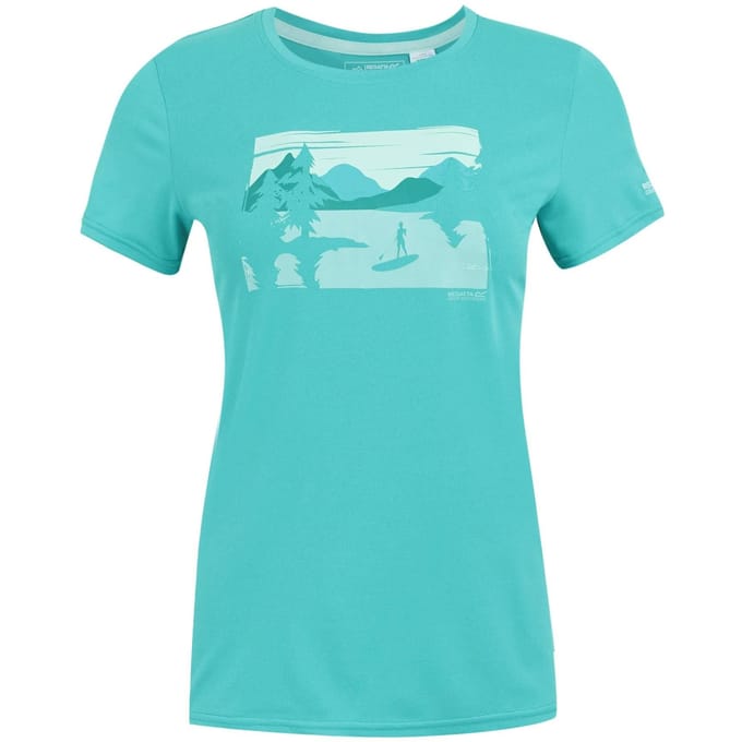 Regatta Dames/Dames Fingal Landschap Stretch T-shirt (Turquoise)