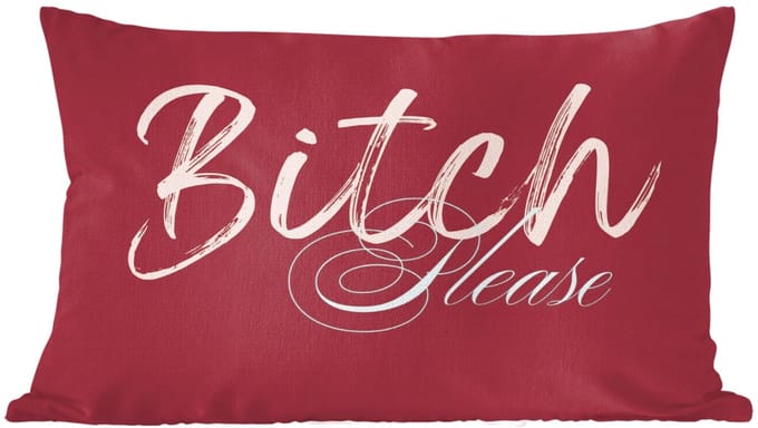 Sierkussens - Kussentjes Woonkamer - 50x30 cm - Bitch please - Rood - Blauw