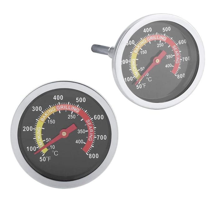 2 stuks temperatuurmeter thermometer kit voor barbecue grill roker pitthermostaat gray