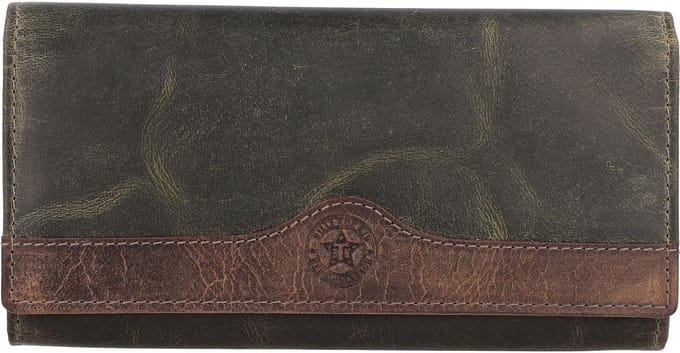 Billy the Kid Hunter Portemonnee RFID Leer 19 cm - Dames - Horizontaal - khaki-brown