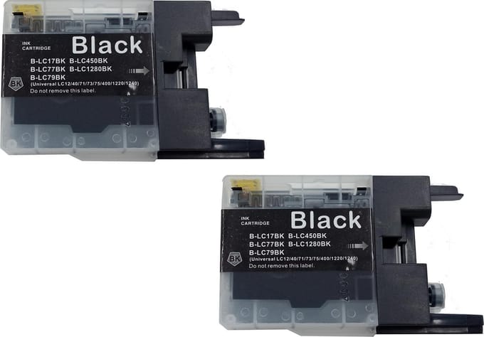 KATRIZ® huismerk inkt voor|Brother LC1240BK / LC1280BK|30ml | ( 2stuks)
