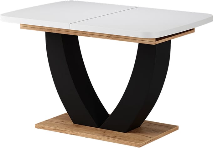 Vicco Eettafel Fenaro, Wit/Goudkleurig Eiken, 120-160 x 80 cm Uitschuifbaar