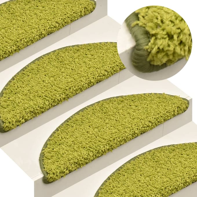 vidaXL - Trapmatten - 15 - st - 65x21x4 - cm - Groen - Halfrond - Groot