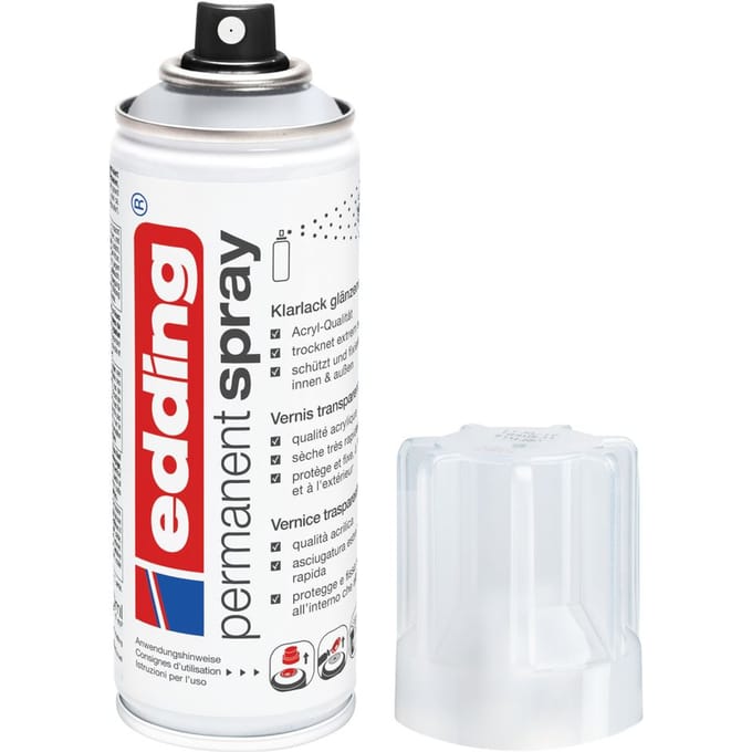 edding 5200 "Permanentespray", Vernis of blanke - Glanzend