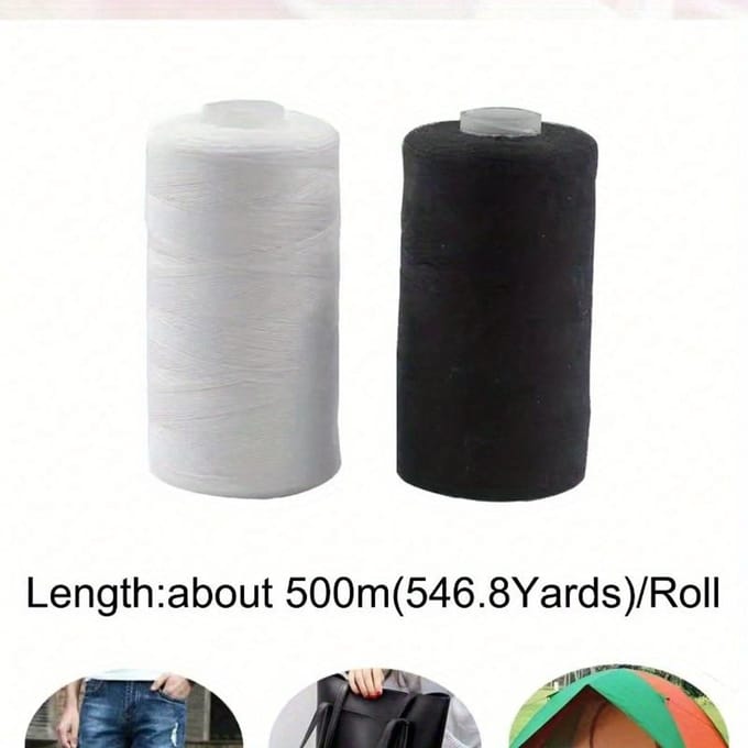 500M Naaigaren Polyester Garen Zwart Wit Sterk Naaigaren Naaispoelen Polyester voor Handmachine Black+White veelkleurig
