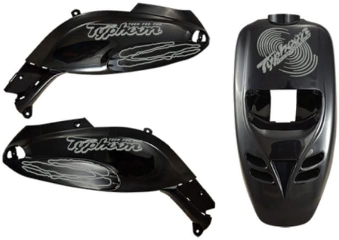 Piaggio Typhoon Stickerset - Cyclone - Zilver